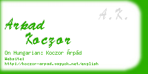 arpad koczor business card