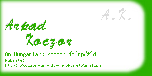 arpad koczor business card